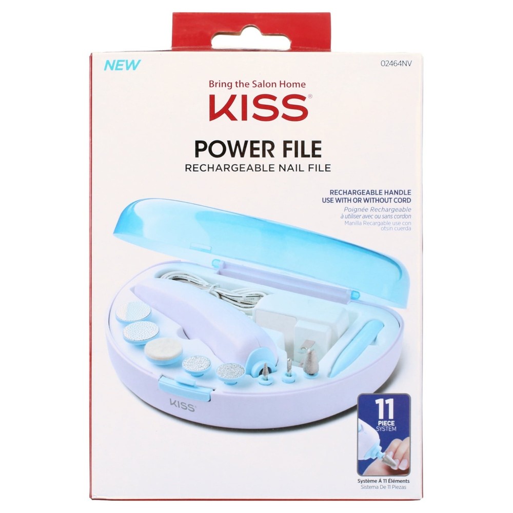 KISS Power File Rechargeable Nail File Kit & Storage Case, 8 Attachments™