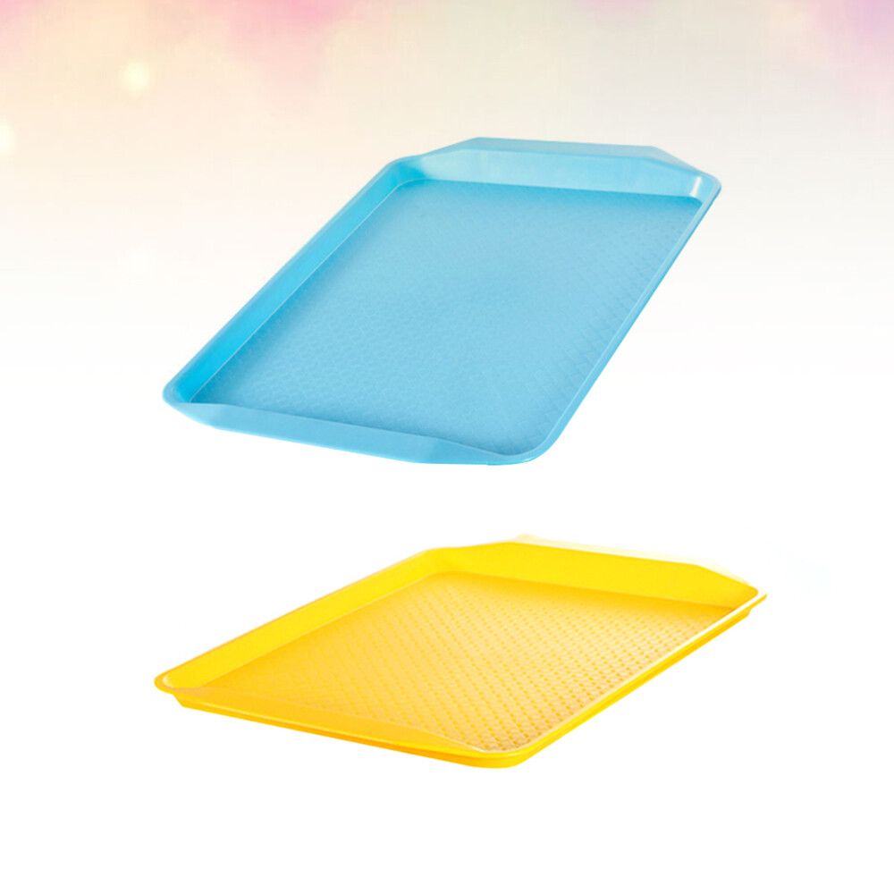 2 Pcs Plastic Lunch Trays Butler Serving Tray Plastic Serving Tray