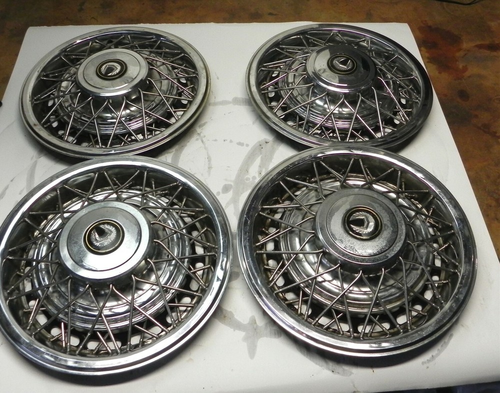 1990-1995 Chrysler Vintage OEM Wire Wheel Hubcap Covers