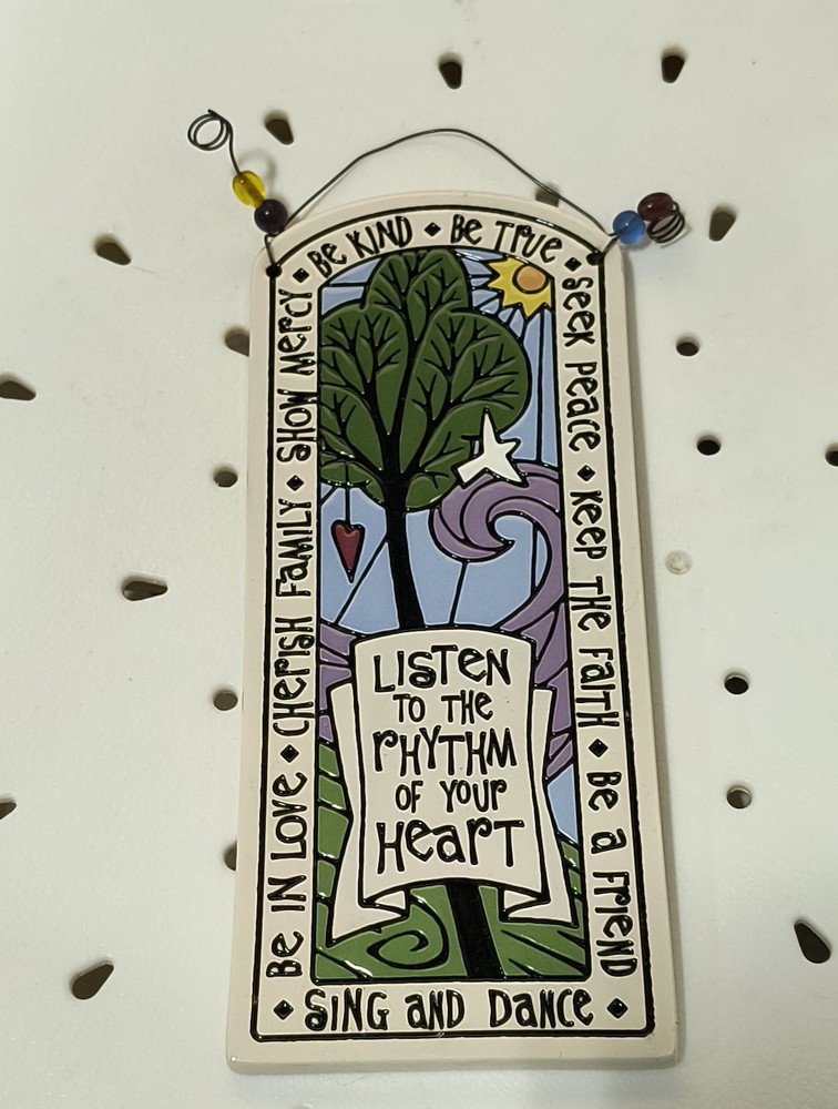 Michael Macone Pottery Art Wall Plaque 7.25” Handcrafted Clay” Act Of Kindness”