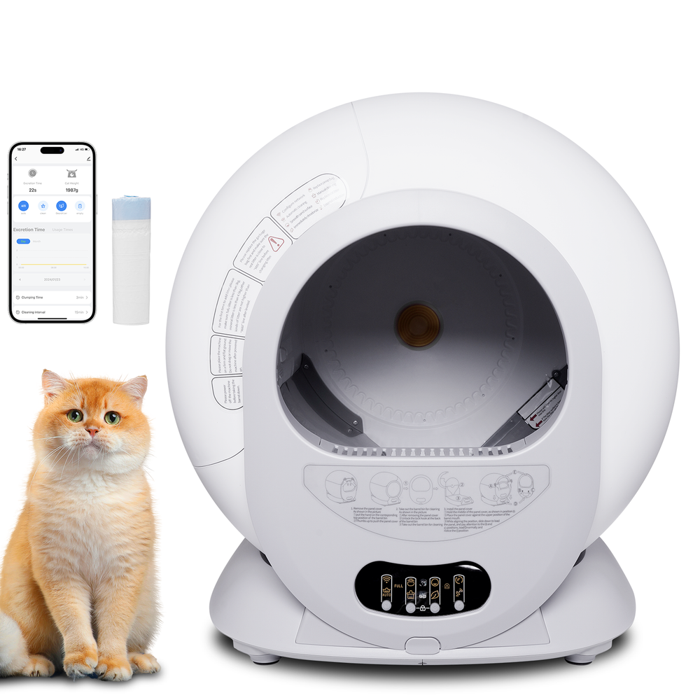 Smart Self Cleaning Cat Litter Box Automatic Cleaning Robot App Control WiFi 68L
