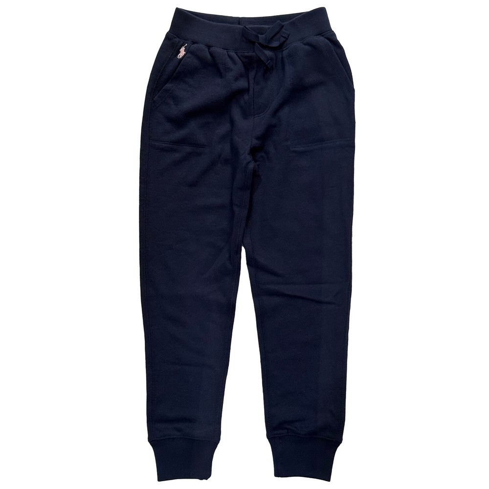 Polo Ralph Lauren Girl's Fleece Jogger Pant, Navy, Medium (8-10)