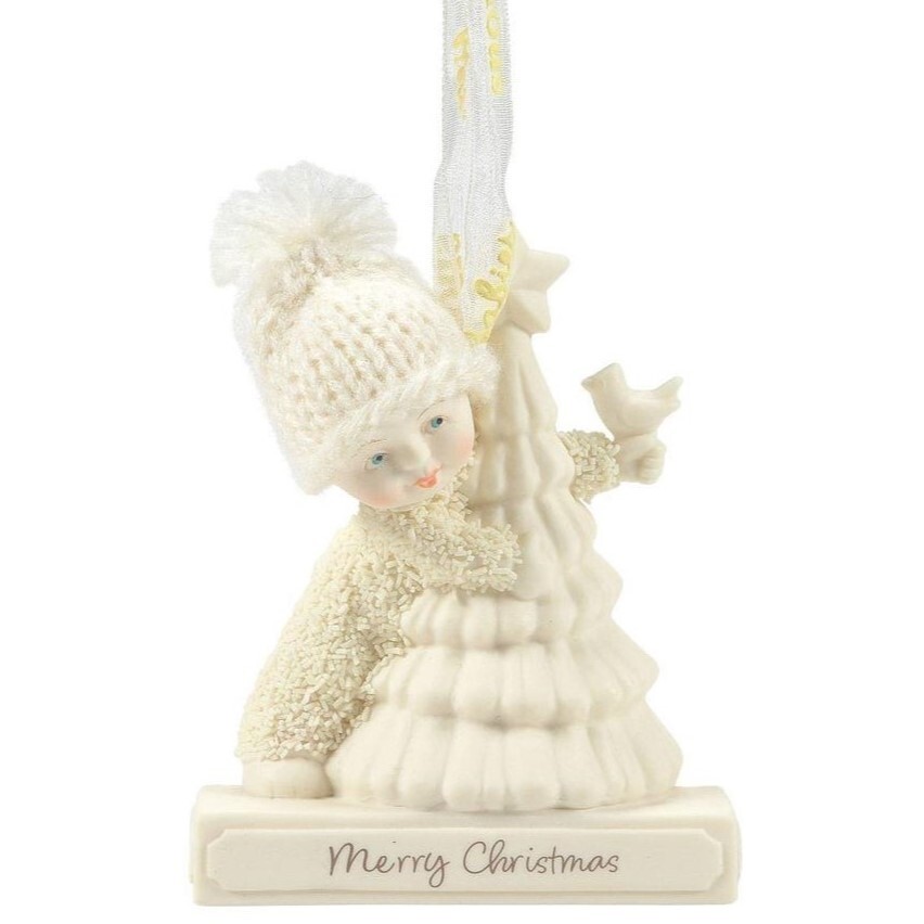 ✤ New DEPT 56 SNOWBABIES Ornament with Clip MERRY CHRISTMAS Photo Tree Decor