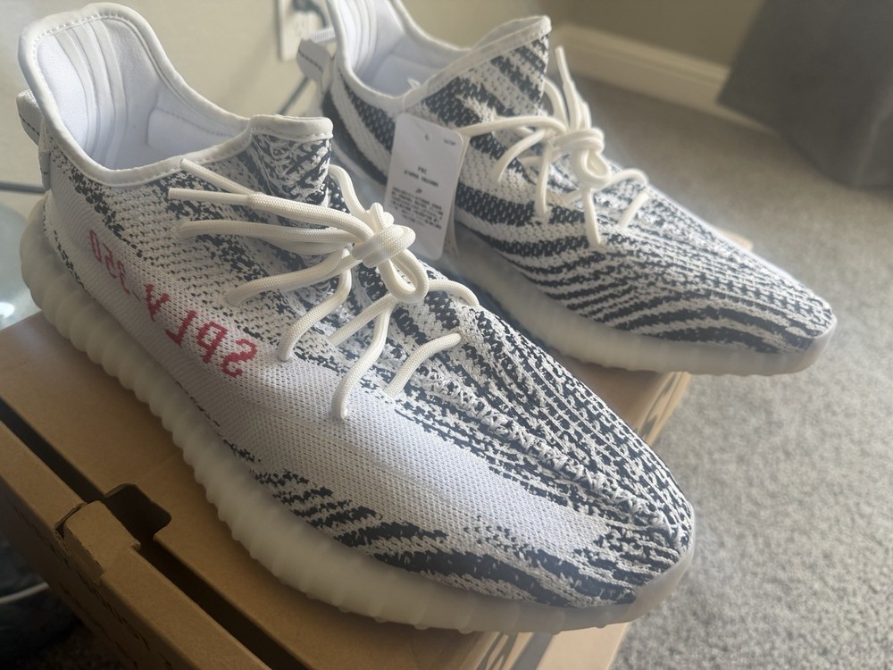 Adidas Yeezy Boost 350 V2 Zebra Size 14 Brand New CP9654 Black White Red