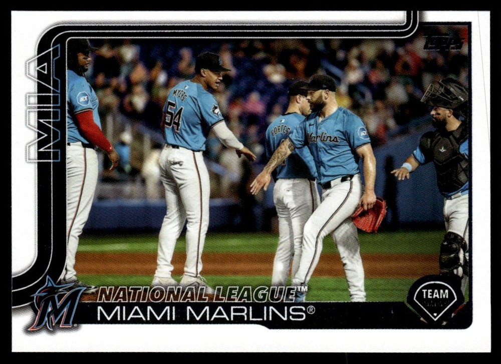 2025 Topps Series 1 Base Team Card Miami Marlins #340