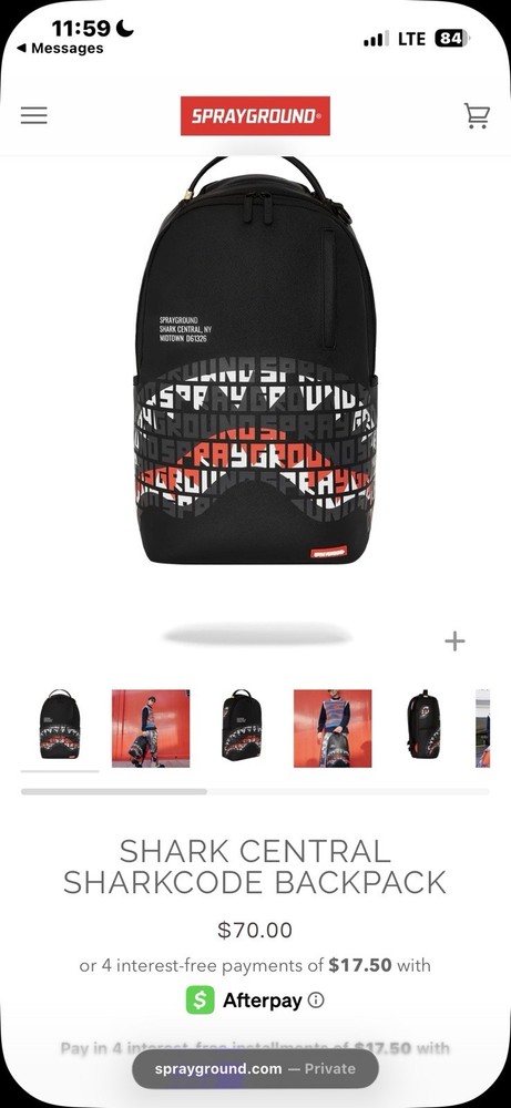 Sprayground Backpack Bookbag Flames Burning Money Design