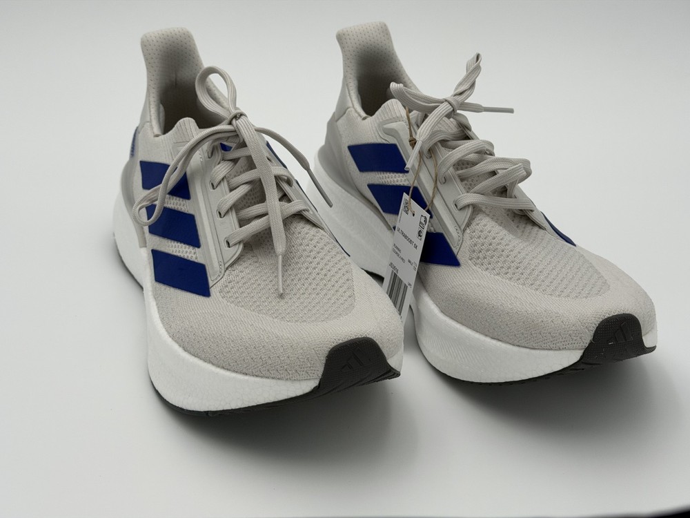 ADIDAS Ultraboost 5X Running Shoes Mens 12 White Blue Knit Athletic Sneakers