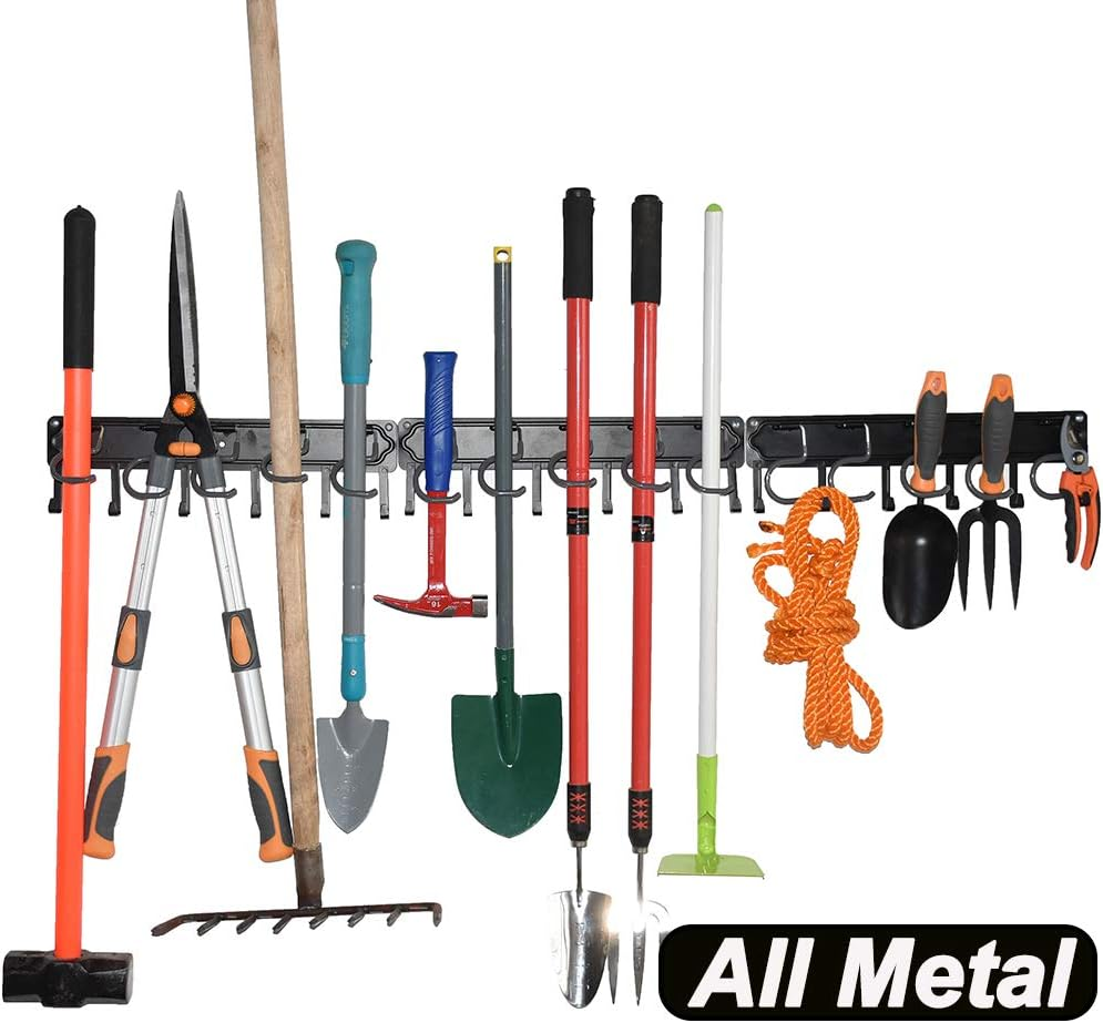 **All Metal Garage Wall Tool Organizer - Adjustable Heavy-Duty Storage**  