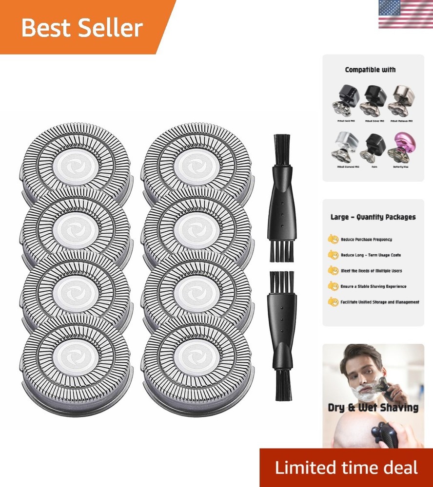 8-Pack Replacement Shaver Blades for Skull Shaver Pro Bald Head Wet/Dry Trimmer