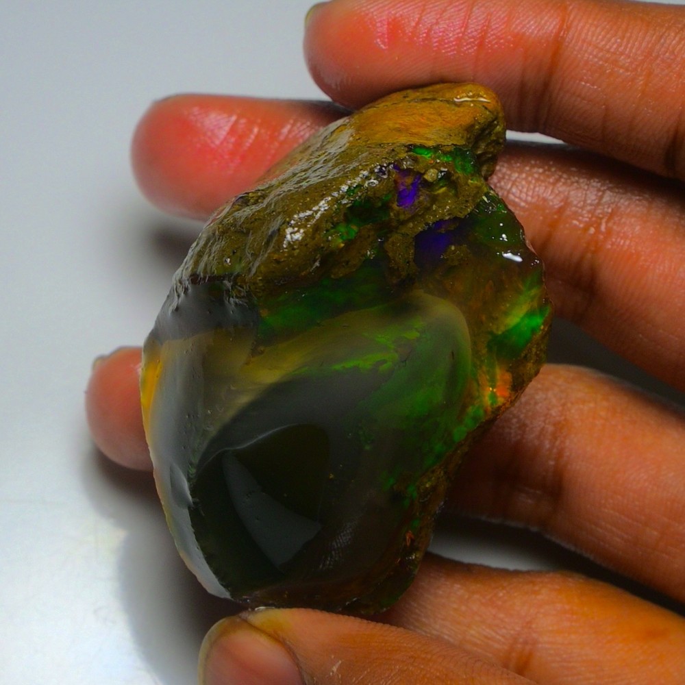 HUGE 228.55 Cts Natural Ethiopian Opal Rough - Multi Fire Welo Opal Raw Crystal