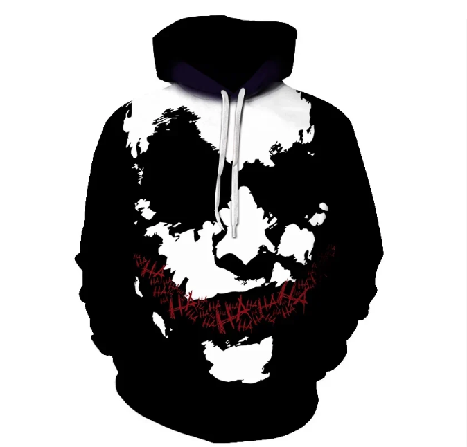 3d hoodie, Dark Joker Smile Graphic Hoodie, shirt US size