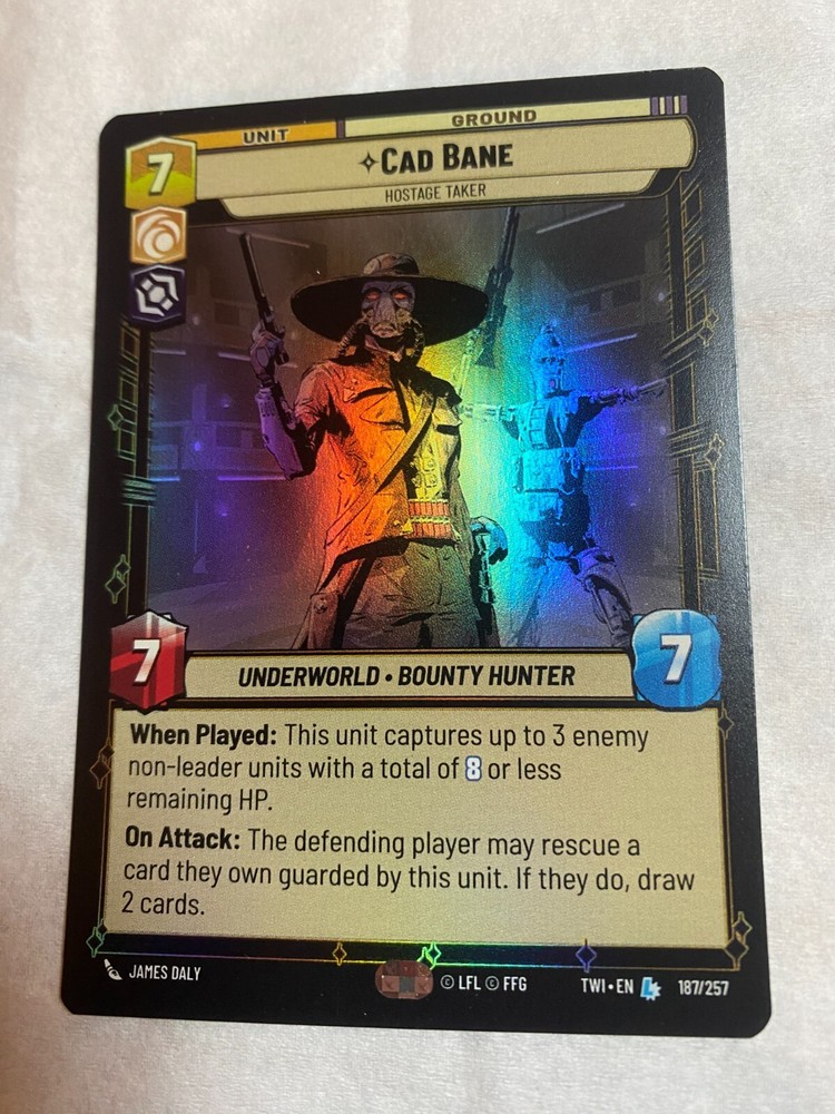 STAR WARS UNLIMITED TCG ToR CAD BANE #187 Legendary Foil