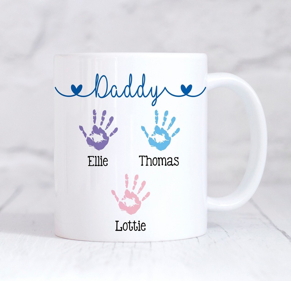 Daddy Handprint Mug Fathers Day Gift Personalised Daddy Mug New Dad Gift Daddy