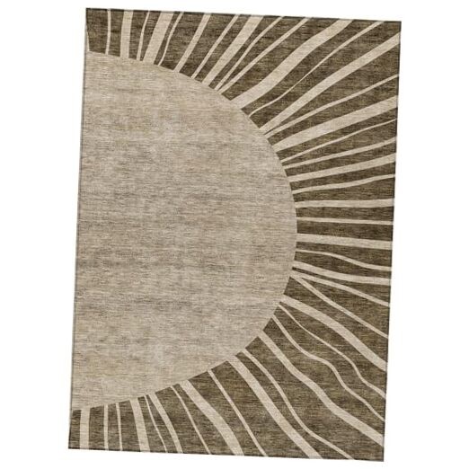 Chantille ACN668 Brown 5x7.6 Indoor Outdoor Rug Machine Washable Easy Clean