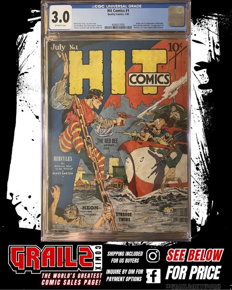 Hit Comics 1 - Quality Comics 1940 CGC 3.0 Never Pressed Or Cleaned Lou Fine