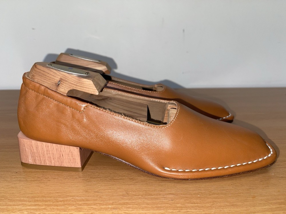 NEW MIISTA London Brown Lamb Leather Ballerina Loafers EU 39 US 8-8.5N $300