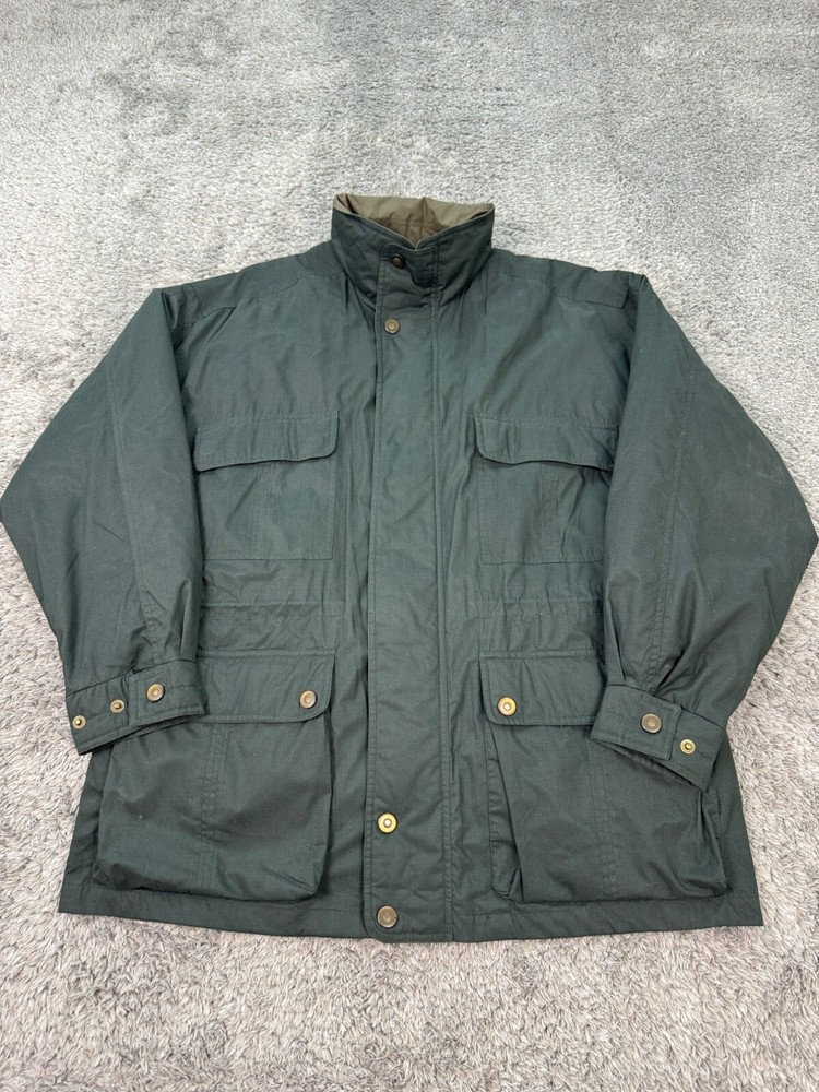 Men's Large Green 90s Vintage Towne London Fog 3-in-1 Parka Puffer Chore Coat