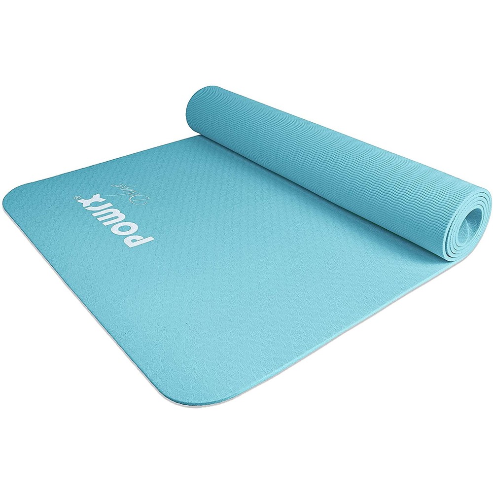 POWRX Non-Slip TPE Yoga Mat with Carry Bag for Workouts and Exercise