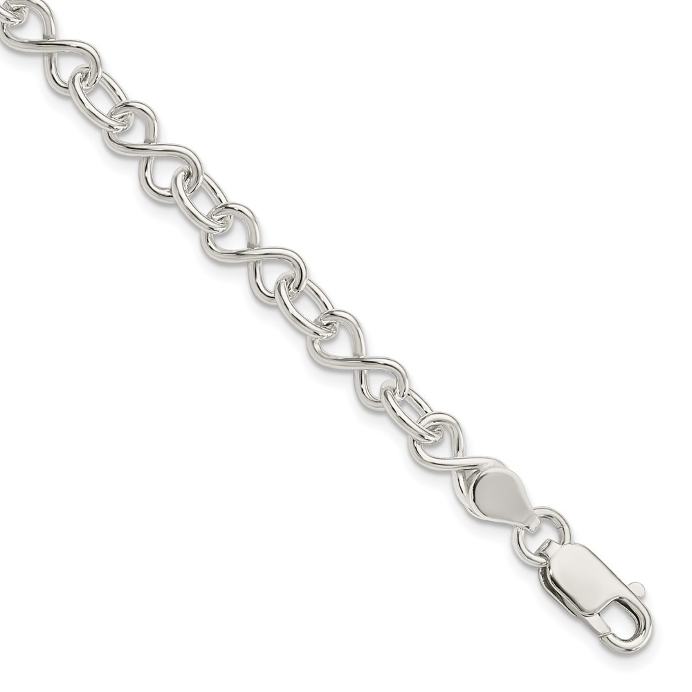 Sterling Silver Polished Fancy Link Bracelet 7.5