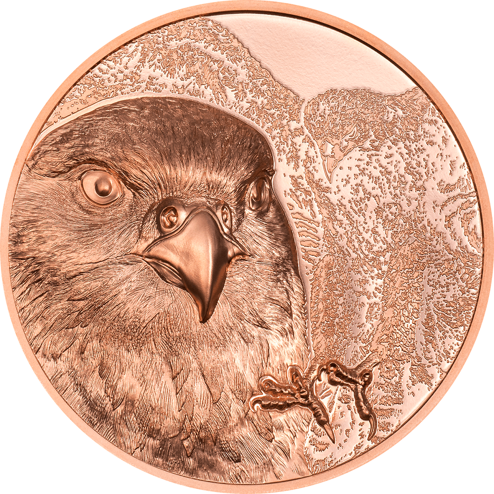 2023 Mongolia Wild Mongolian Falcon 50g Copper Proof-Like Coin