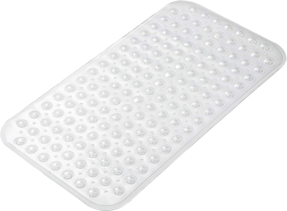 Medium 27.6x15 Inch Non-Slip Shower Mat with Suction Cups & Drain Hole