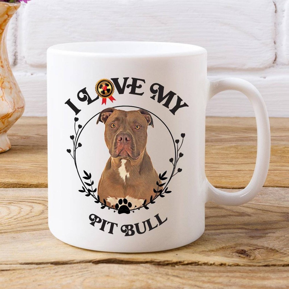 Pit Bull White Coffee Mug Dog Coffee Mug Pit Bull Gift Pit Bull Owner Pit Bull C