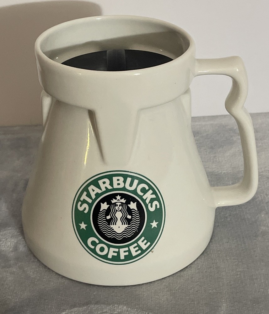 Vintage Starbucks Pre 2011 Logo Green Label Coffee Mug  Pyramid Shape Complete