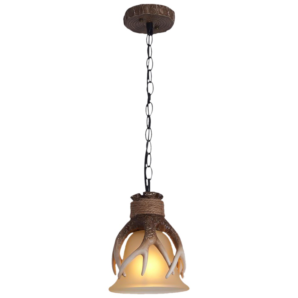Rustic Resin Pendant Light Deer Horn Antler Farmhouse Chandelier Ceiling Lamp