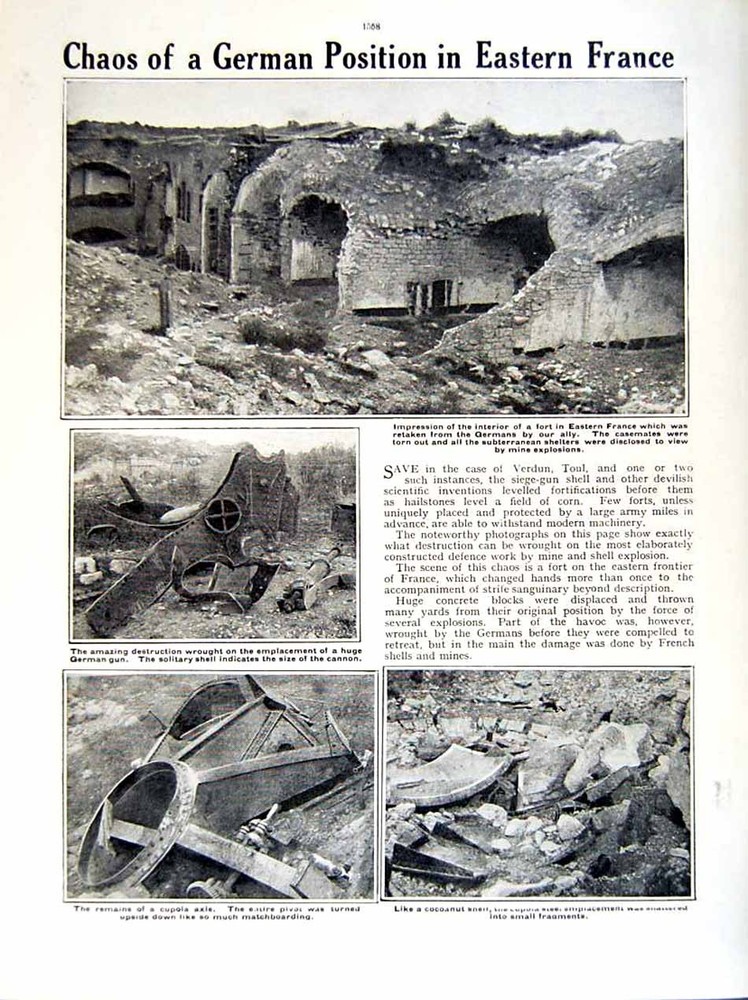 Original Old Antique Print 1915-16 World War German Siers Passchendaele France