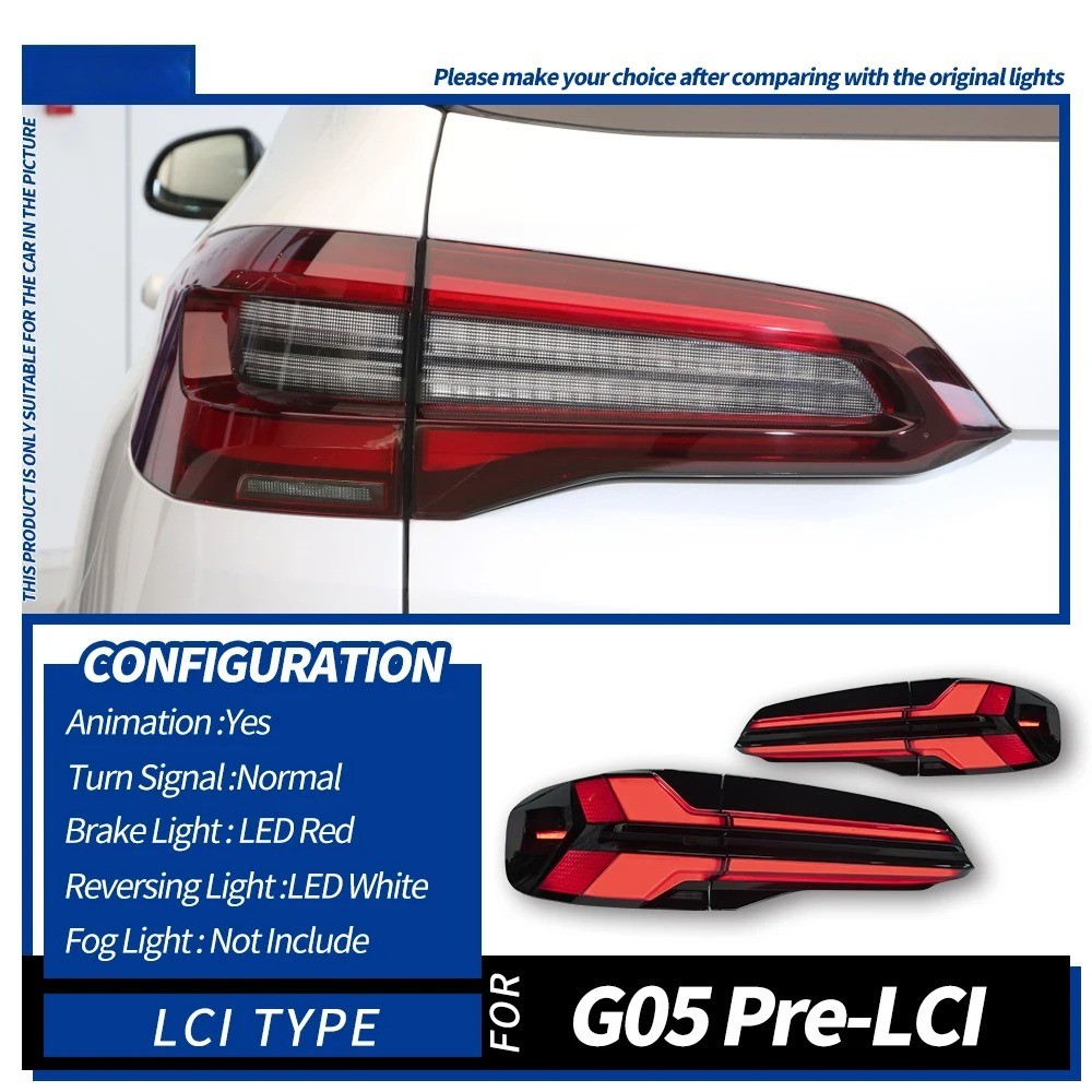 LED TailLights Lamp 4PCS for BMW X5 G05 2019-2022 UPGRADE To LCI