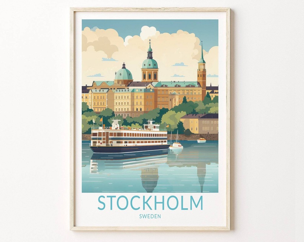 Stockholm Sweden Travel Poster Stockholm City Poster Print Sweden Wall Art