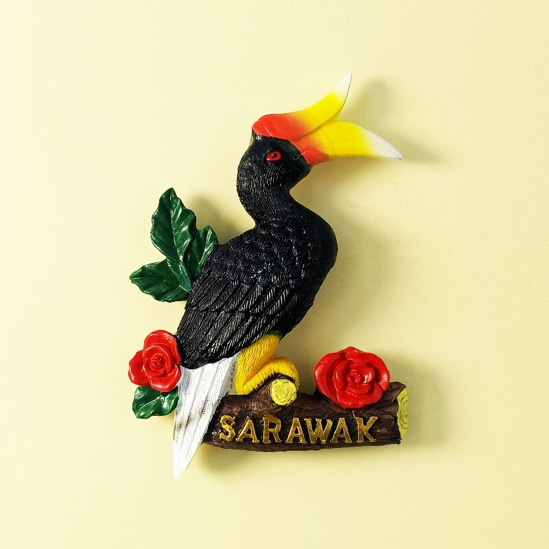 Sarawak Hornbill Resin Fridge Magnet Malaysia Souvenir Home Decor