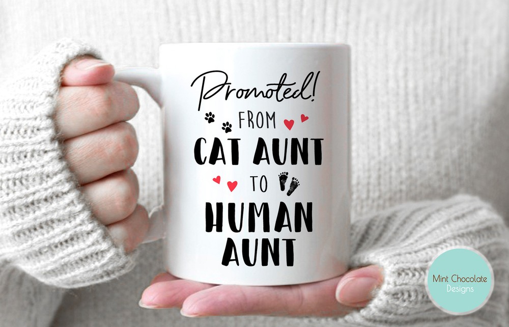 From Cat Aunt To Human Aunt New Aunt Gift Human Aunt Mug Future Aunt Gift