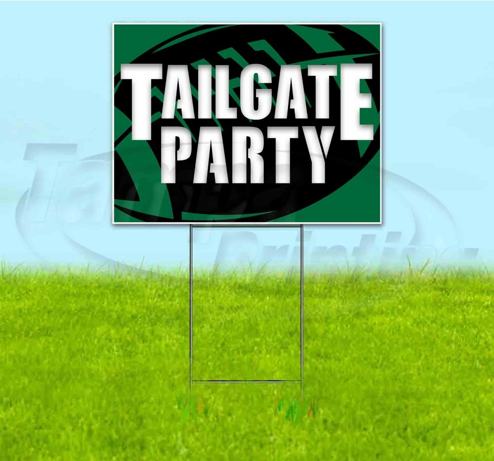 TAILGATE PARTY EAGLES 18x24 Yard Sign WITH STAKE Corrugated Bandit USA FOOTBALL