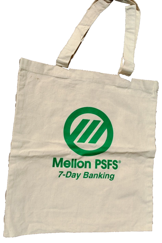 VINTAGE Mellon PSFS Bank Logo  Reusable Canvas Market Toppers NWT Tote Bag
