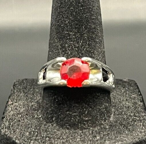 Vintage Antique Silver Tone Rhinestone CZ Ring - Size 8.5