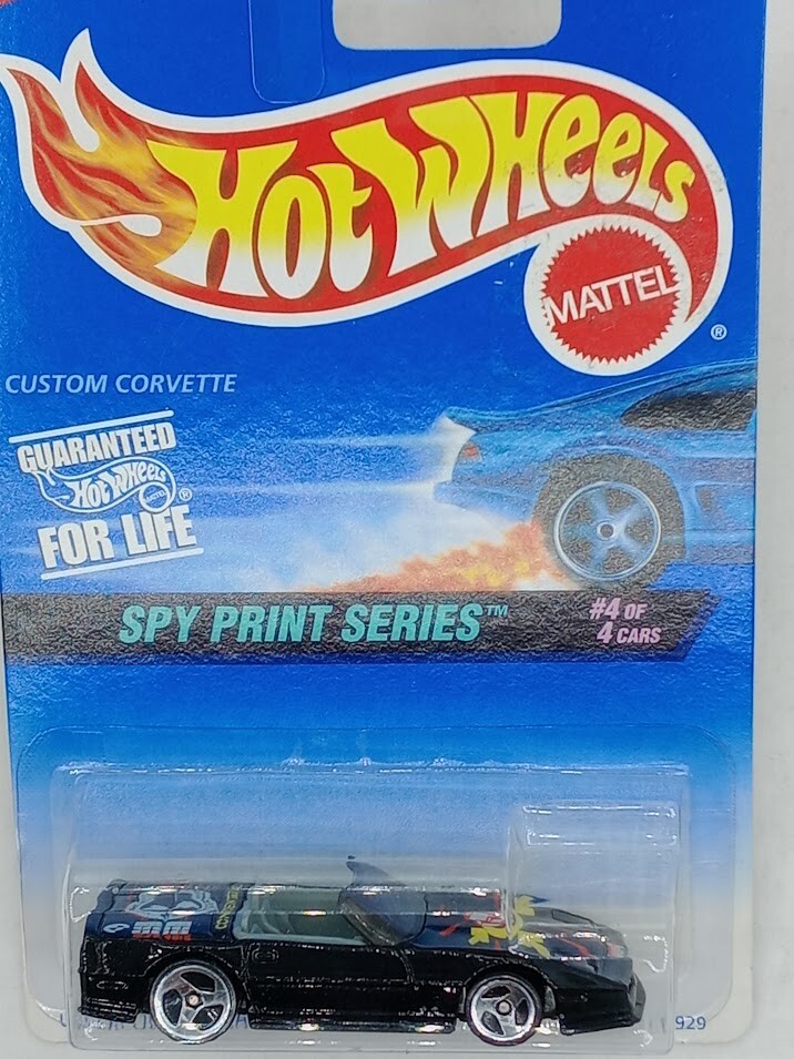 Custom Corvette Spy Print Series Undercover Operation Black Hot Wheels 1:64
