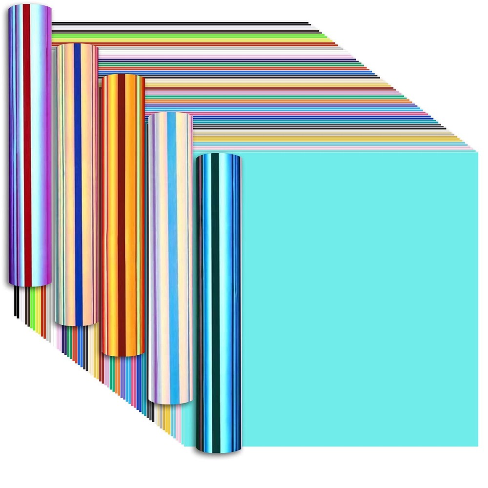 Lya Vinyl Permanent Vinyl Bundle for Cricut - 70 Pack Self Adhesive Vinyl She...