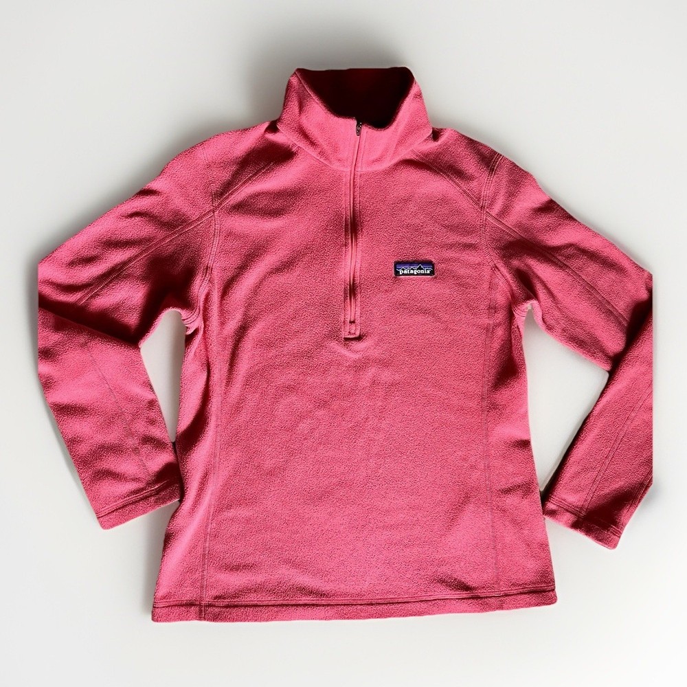 Patagonia Womens Small Raspberry Pink Fleece Pullover Sweater Outdoors Comfort
