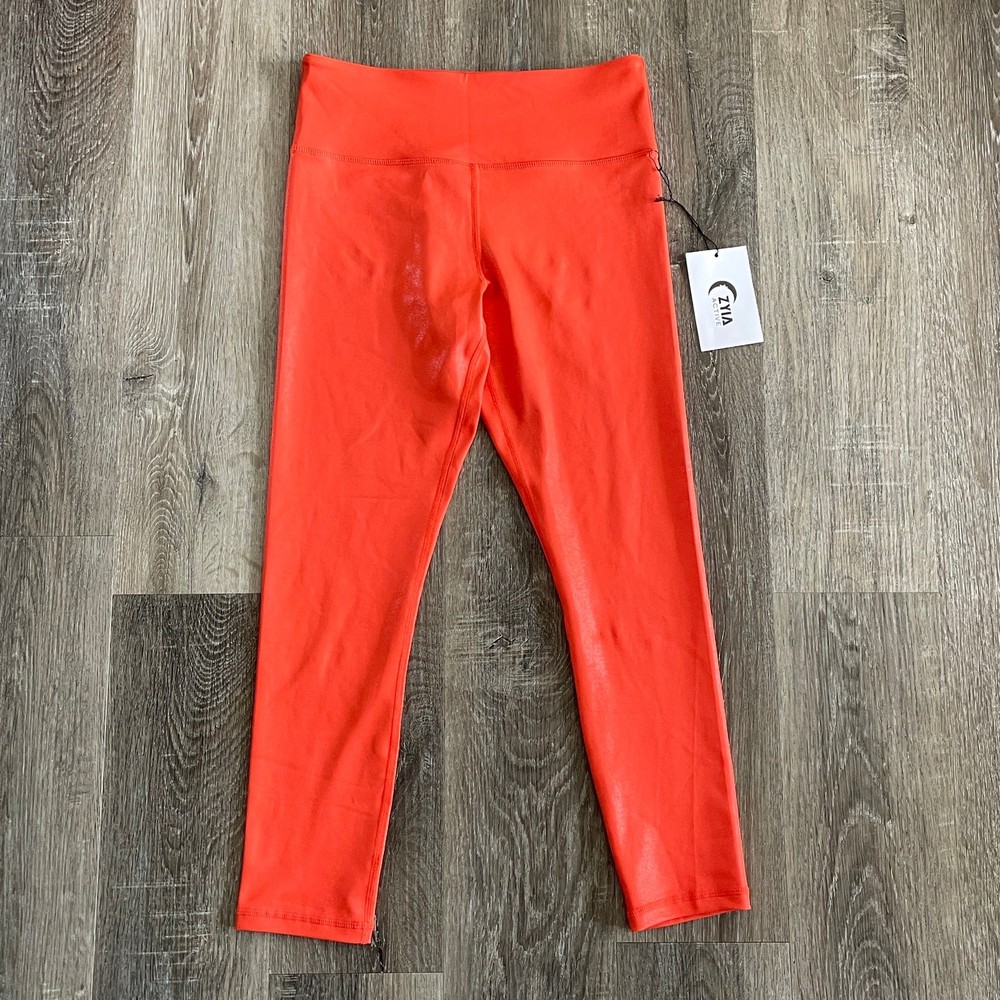 NWT Zyia Active Tangerine Metallic Light N Tight High Rise 7/8 Legging Size: 6-8