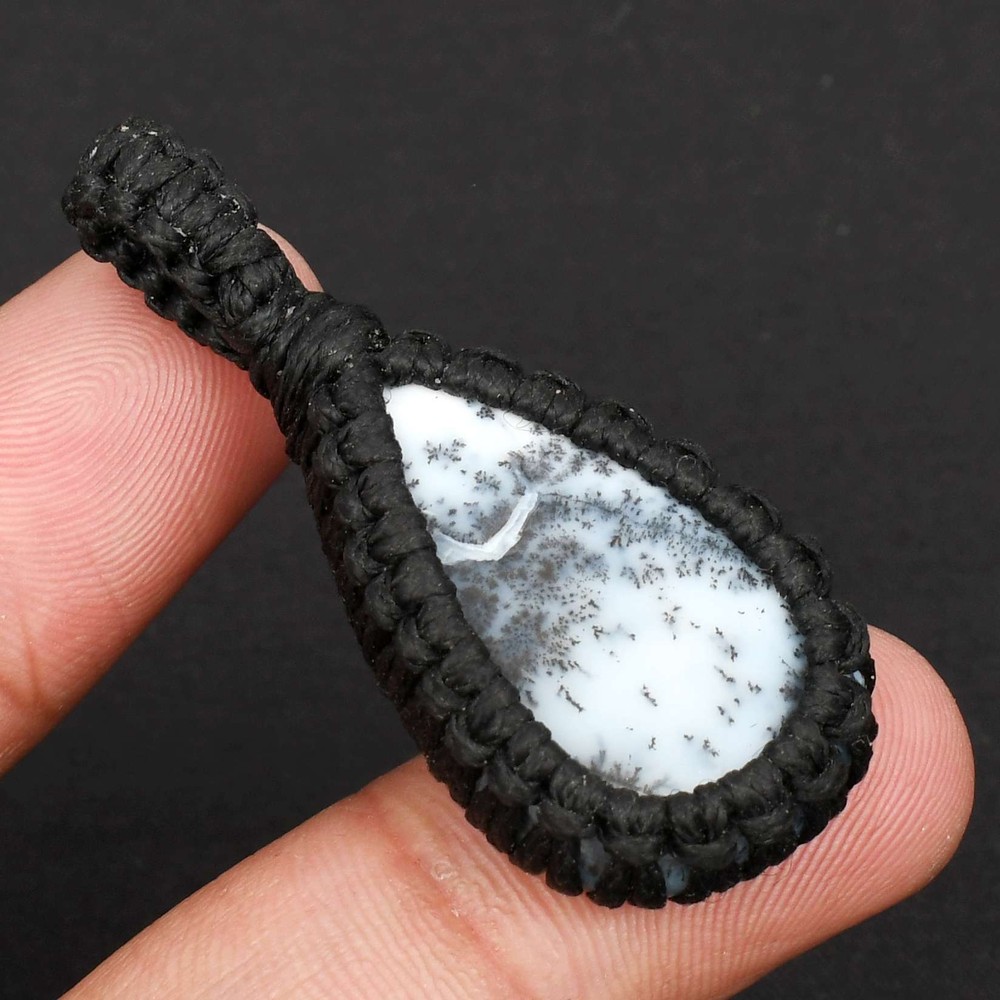 Dendrite Opal Gemstone Handmade Thread Pendant Jewelry New Year  AP-16315