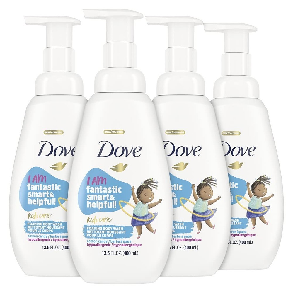 Dove Foaming Body Wash 4 Count For Kids Cotton Candy Hypoallergenic Skin Care