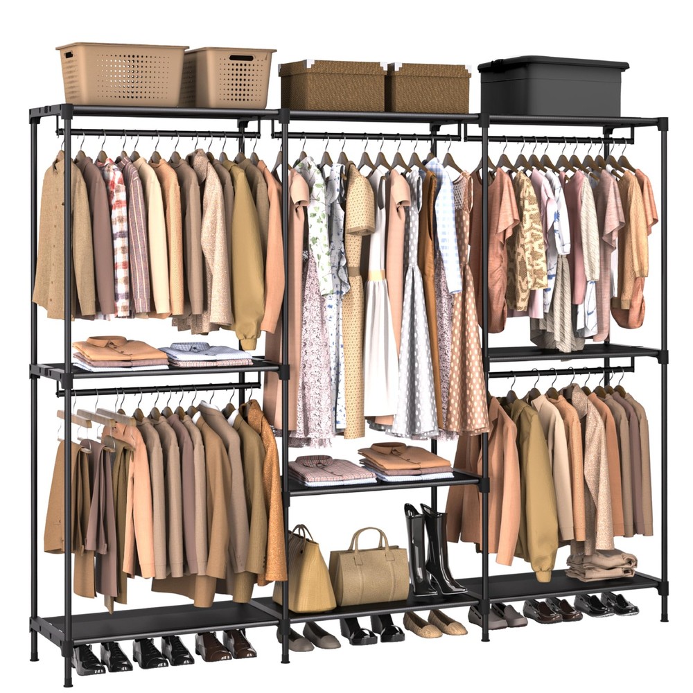 CASAMAYA Clothes Rack, Portable Closet, 80.7 Inch Extra Large Capacity Wardro...