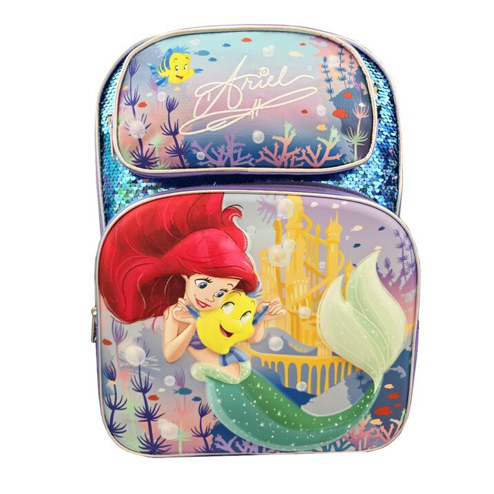 Disney Little Mermaid Ariel 3D Pop-Up Bubbles Backpack 16 Inch