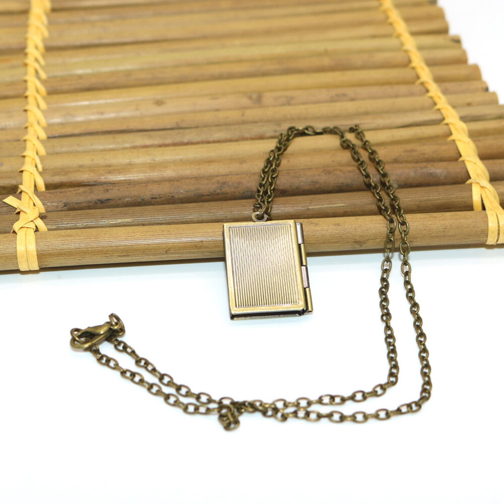 Gift Photo Case Pendant Heart Black Obsidian