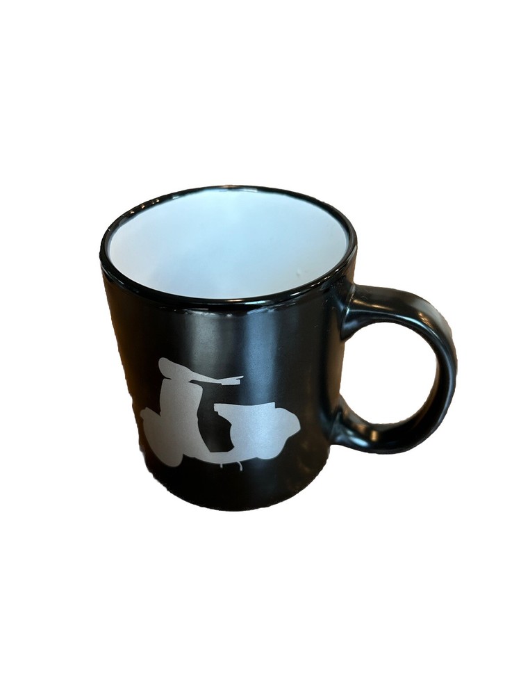 STARBUCKS Coffee Mug 2011 VESPA MOPED SCOOTER Matte Black Army Green 16 oz