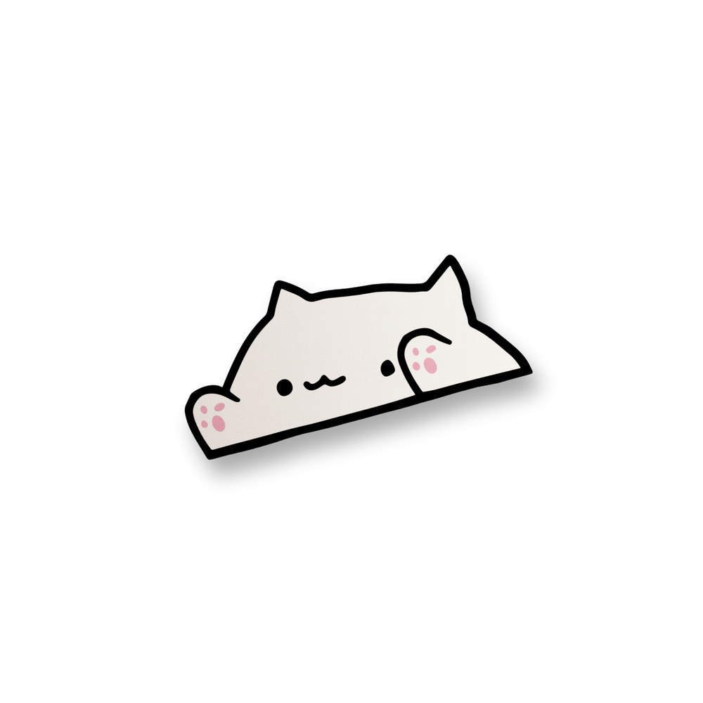 White Cat Vinyl Decal Sticker Funny Meme Sticker Water Bottle Sticker Decal