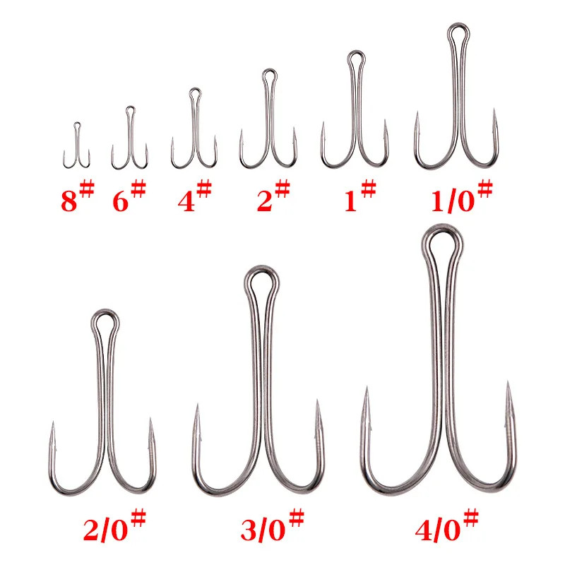 10/50/100PCS Long Shank Double Hook Barbed Weedless Fishing Hook Fly Tying New