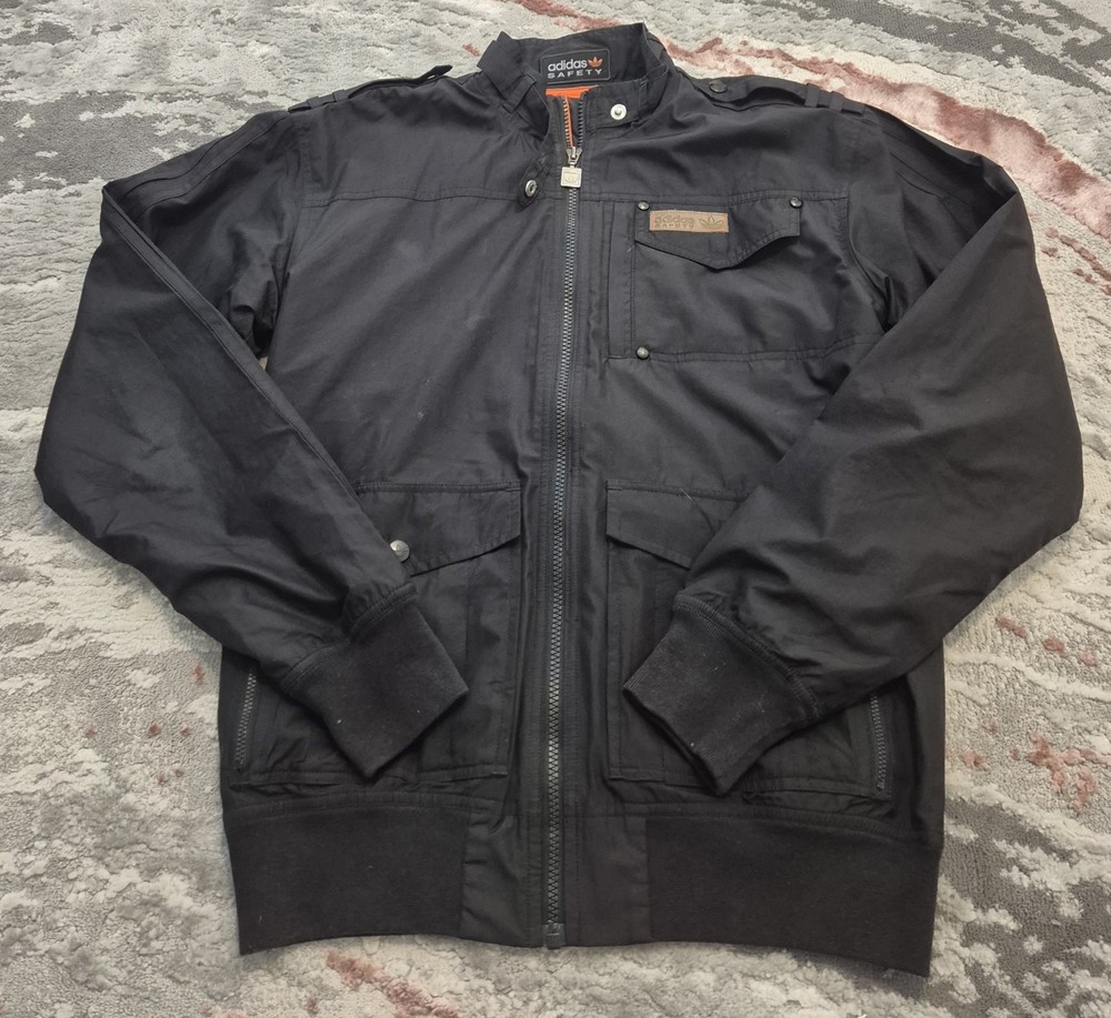 Mens Adidas Safety Jacket Trefoil Retro Black Size S