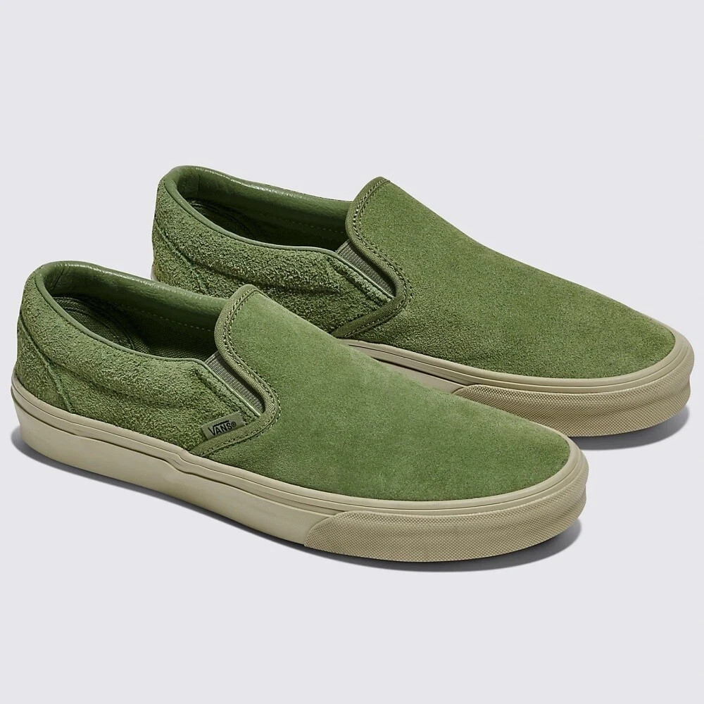 VANS Classic Slip-on Suede Mix Elm Green Mens US Size Fast Safe Shipping